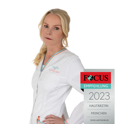 Frau Dr. Marion Moers-Carpi wurde vom Focus empfohlen als "Hautärztin 2023 in München"